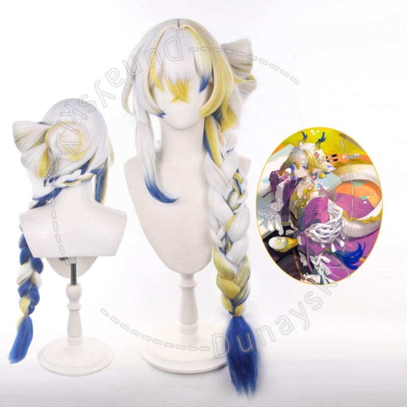 Anime Cosplay Wig Heat Resistant - アークナイツ シュウ 旧正月限定版 ロングレースフロントブレイドコスプレウィッグ ローズネットキャップ付き 耐熱ファイバー