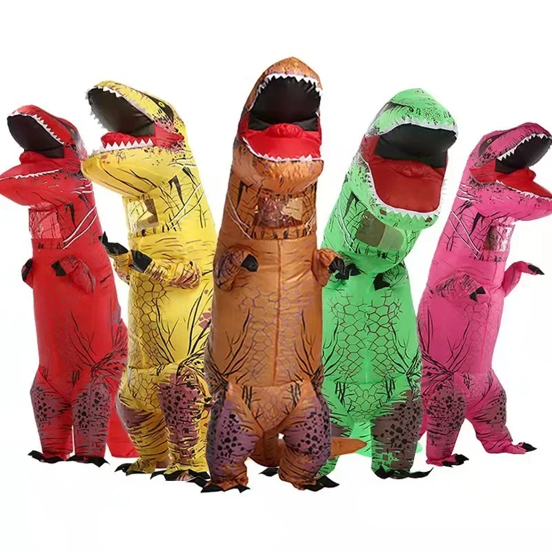 Inflatable Dinosaur Costume Adult - ティラノサウルスレックスインフレータブル衣装マスコットアニメハロウィンパーティーコスプレ衣装楽しい恐竜漫画の衣装大人の子供のため