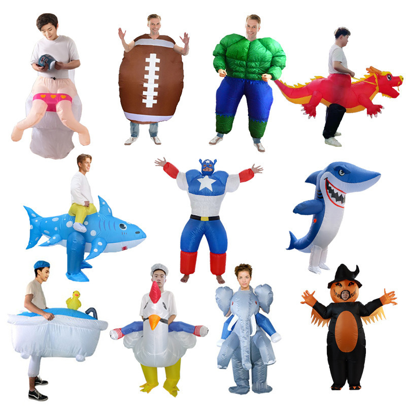 Inflatable Dinosaur Costume Adult - ビッグバードサメ象白鶏バスタブトイレコスプレインフレータブルスーツハロウィンパーティーの小道具動物衣装