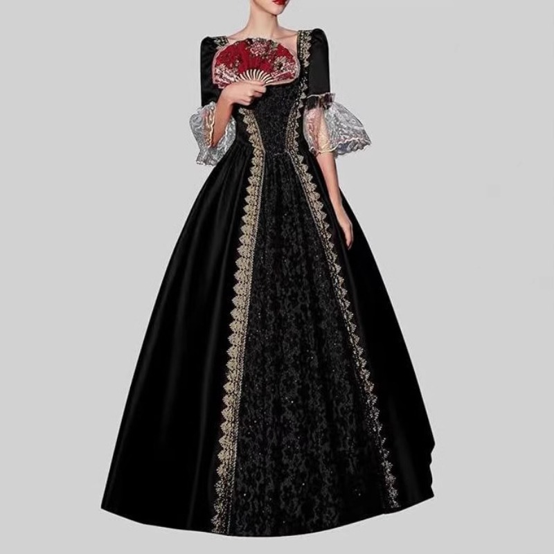 Costumes - S-5XL 女性用 新中世ルネサンス ヴィクトリア朝 宮廷ドレス ヨーロッパ風