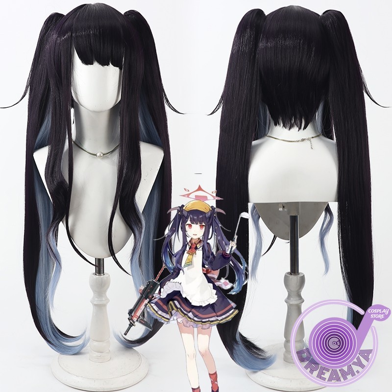 Anime Cosplay Wig Heat Resistant - Aikiyo Fuuka コスプレウィッグ ブルーアーカイブ ブラックブルー ロング耐熱人工毛
