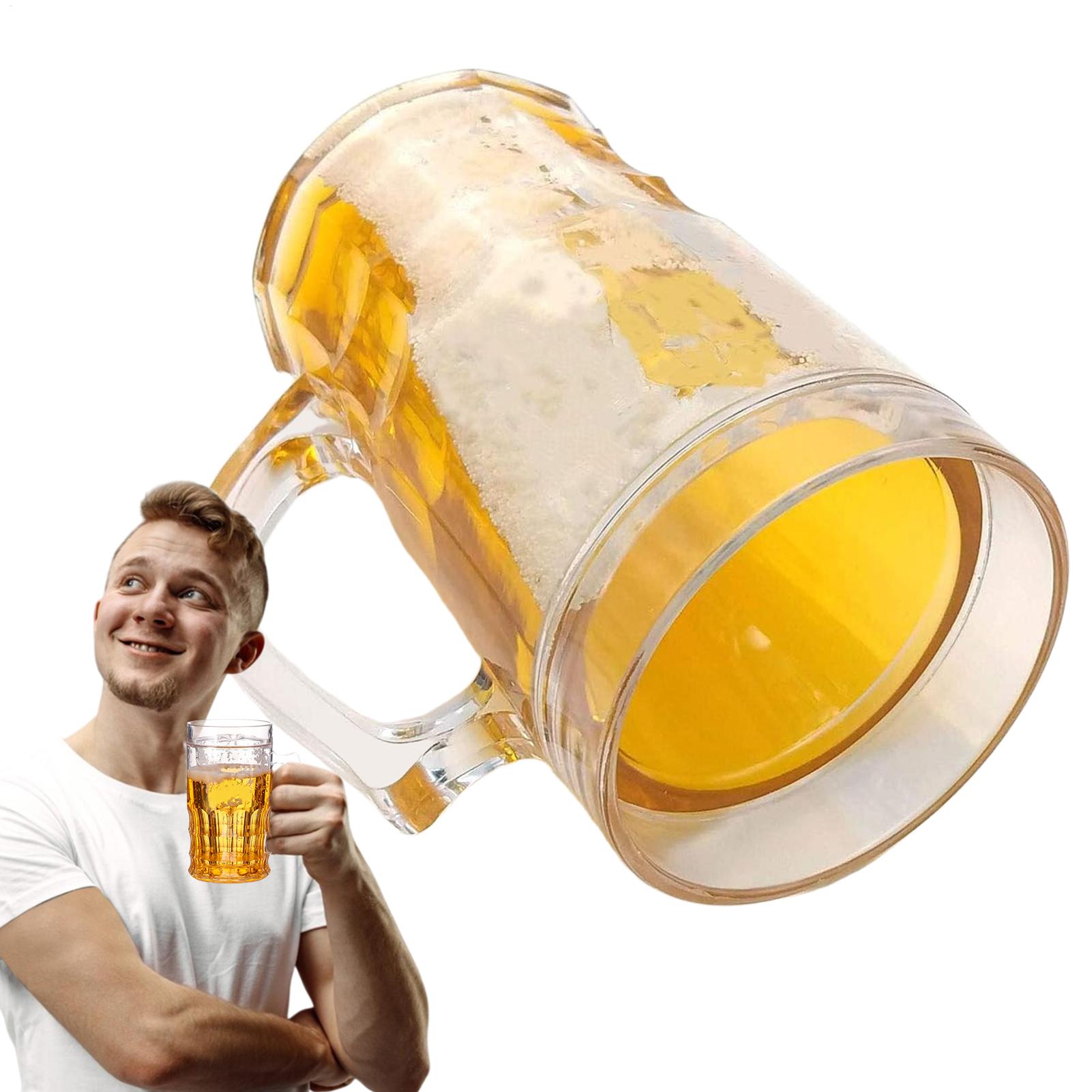Prank Toys - 偽のビールジョッキ 面白い水カップ、ノベルティいたずらおもちゃ＆大人の同僚へのギャグギフト、オフィスや家の装飾のためのクリエイティブなデスクオーナメント