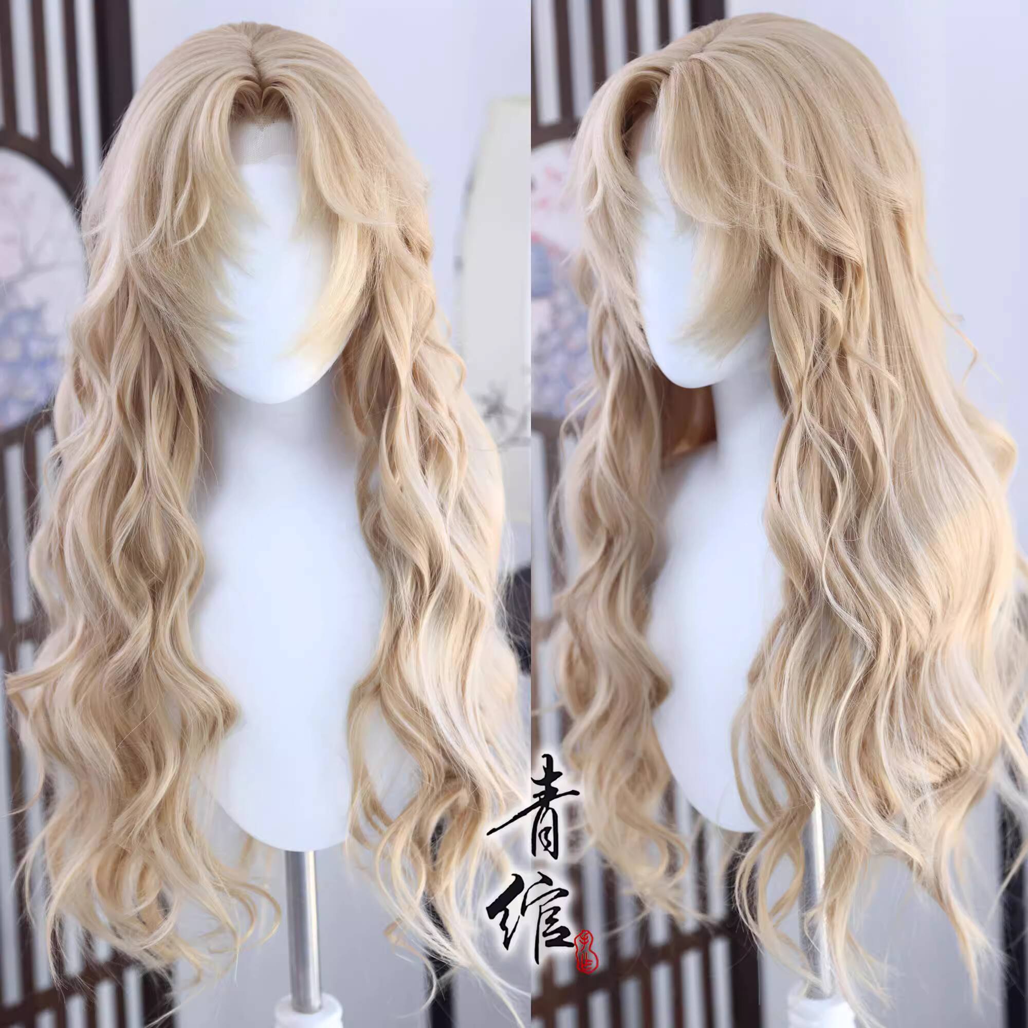 Anime Cosplay Wig Heat Resistant - ヴェルモットベルモット風ウィッグコスプレ工藤新一毛利蘭女性ロングカーリーヘアカスタマイズされたコスプレ耐熱ウィッグキャップ