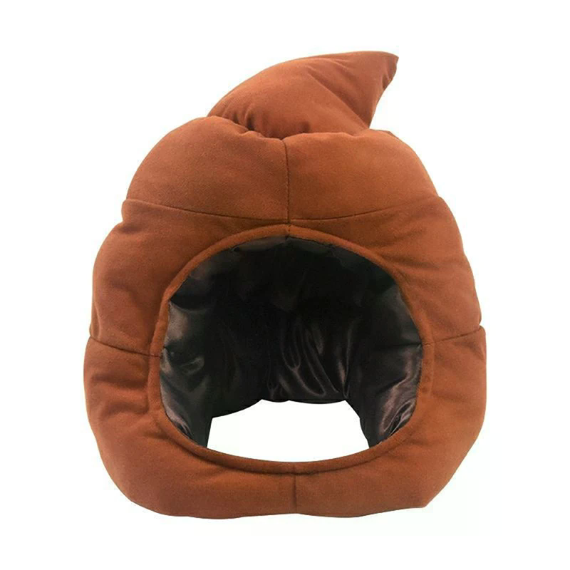 Fake Poop Gag Gift - クリエイティブで可愛いうんち型ぬいぐるみ帽子、面白い偽うんちフルヘッドギアキャップ、ギャグギフト、コスプレパーティー写真撮影用小道具