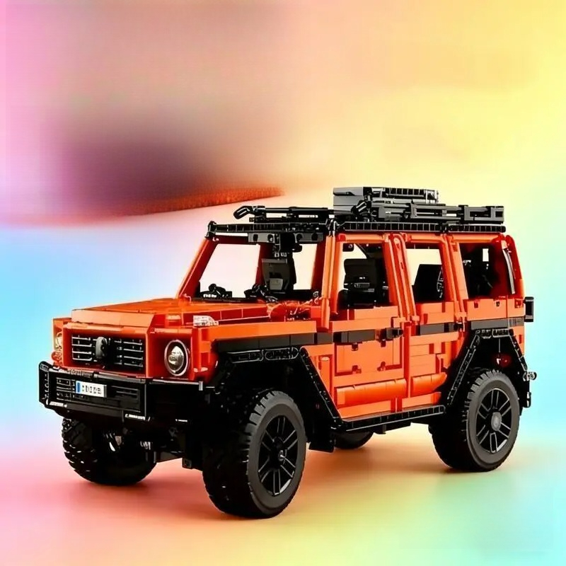 Novelty Gifts - オレンジ色のオフロード車G500は、家庭用パズル組み立て玩具、子供や大人の誕生日、クリスマスプレゼントに適しています。