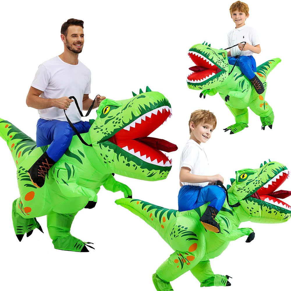 子供/大人用恐竜インフレータブル衣装アニメ乗馬ロールプレイン - Inflatable Dinosaur Costume Adult のレビューと価格