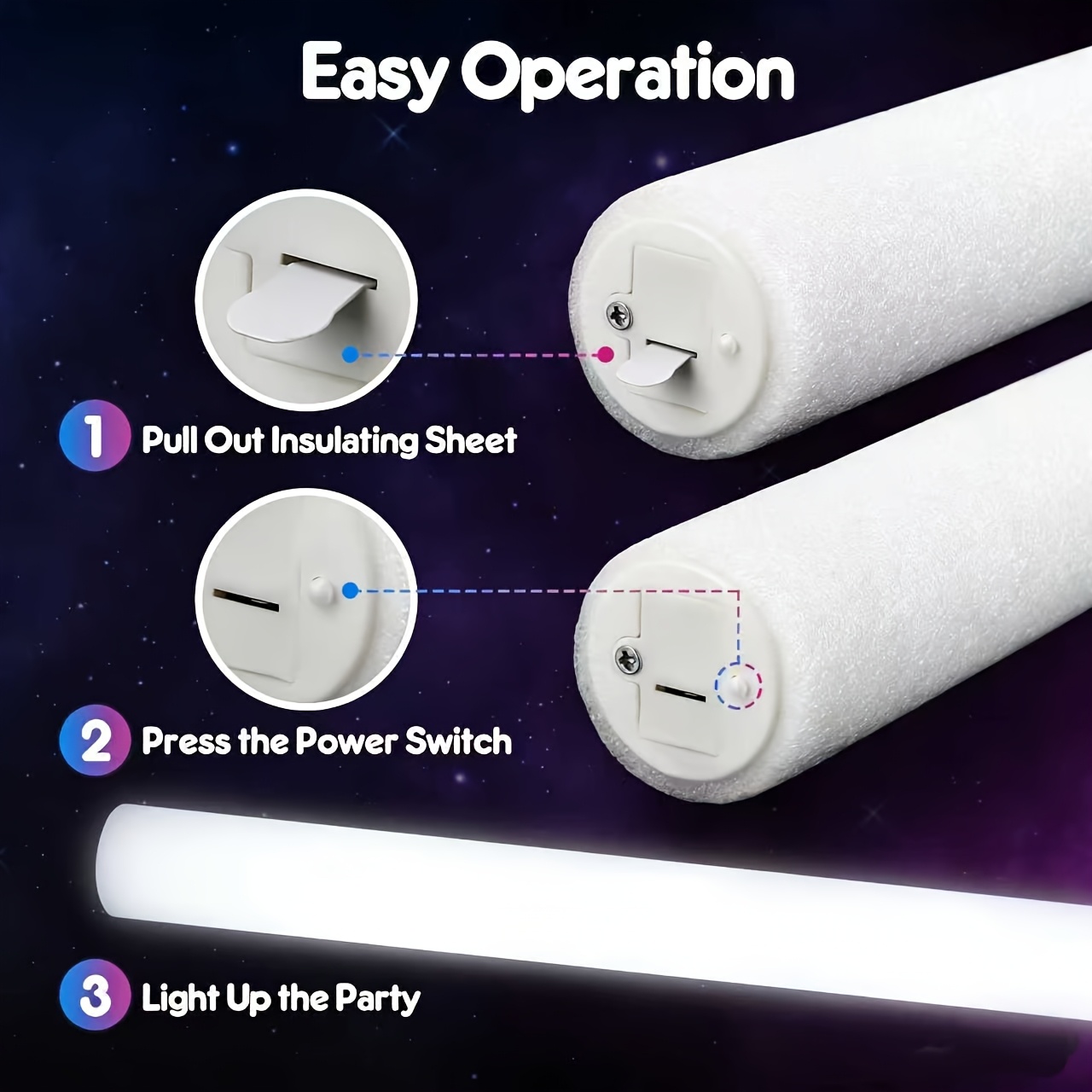 20/30 個 LED ホワイトフォームグロースティック 3 - Flashing Led Foam Sticks Party のレビューと価格