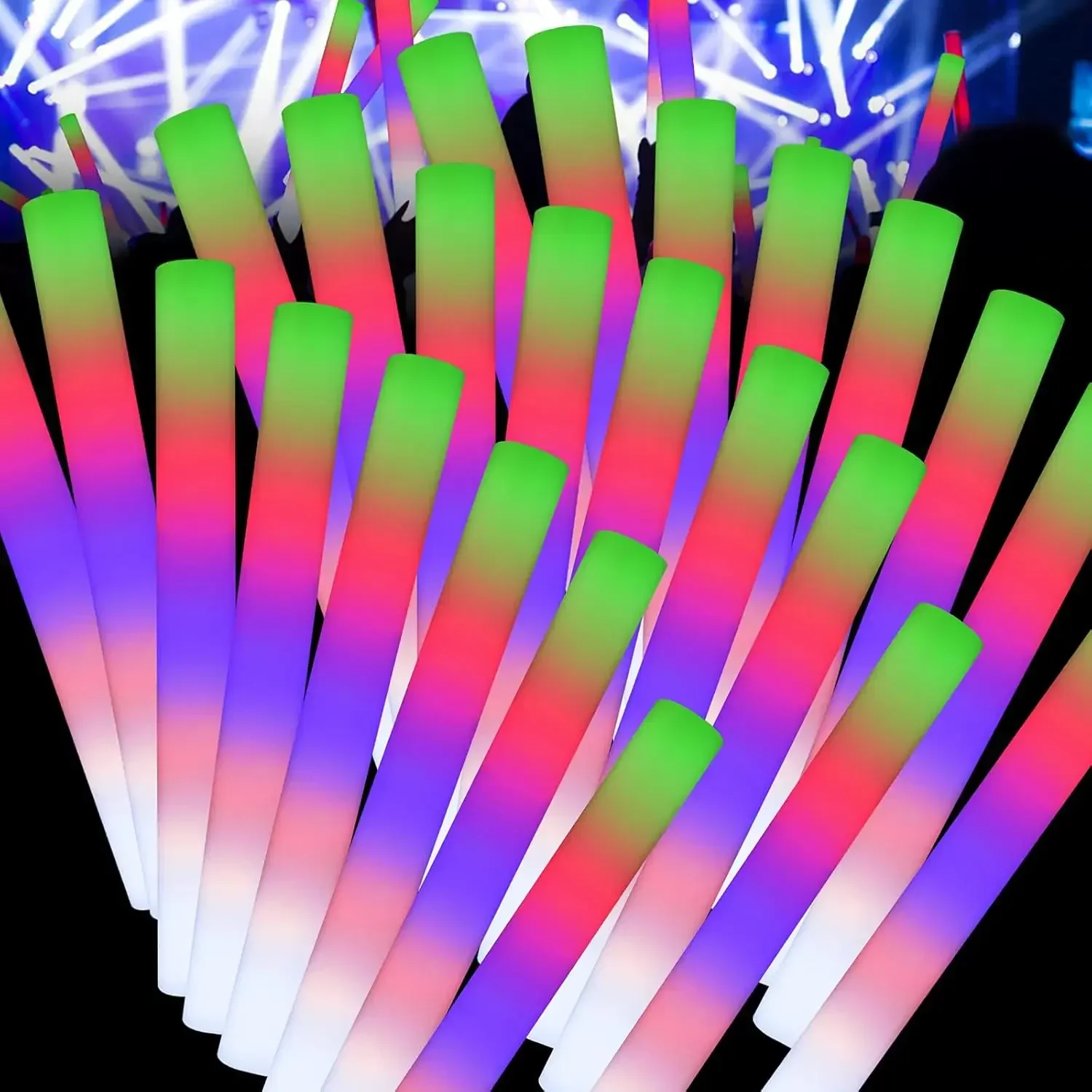 1Z-50個入り LEDフォームグロースティック クリスマス - Flashing Led Foam Sticks Party のレビューと価格