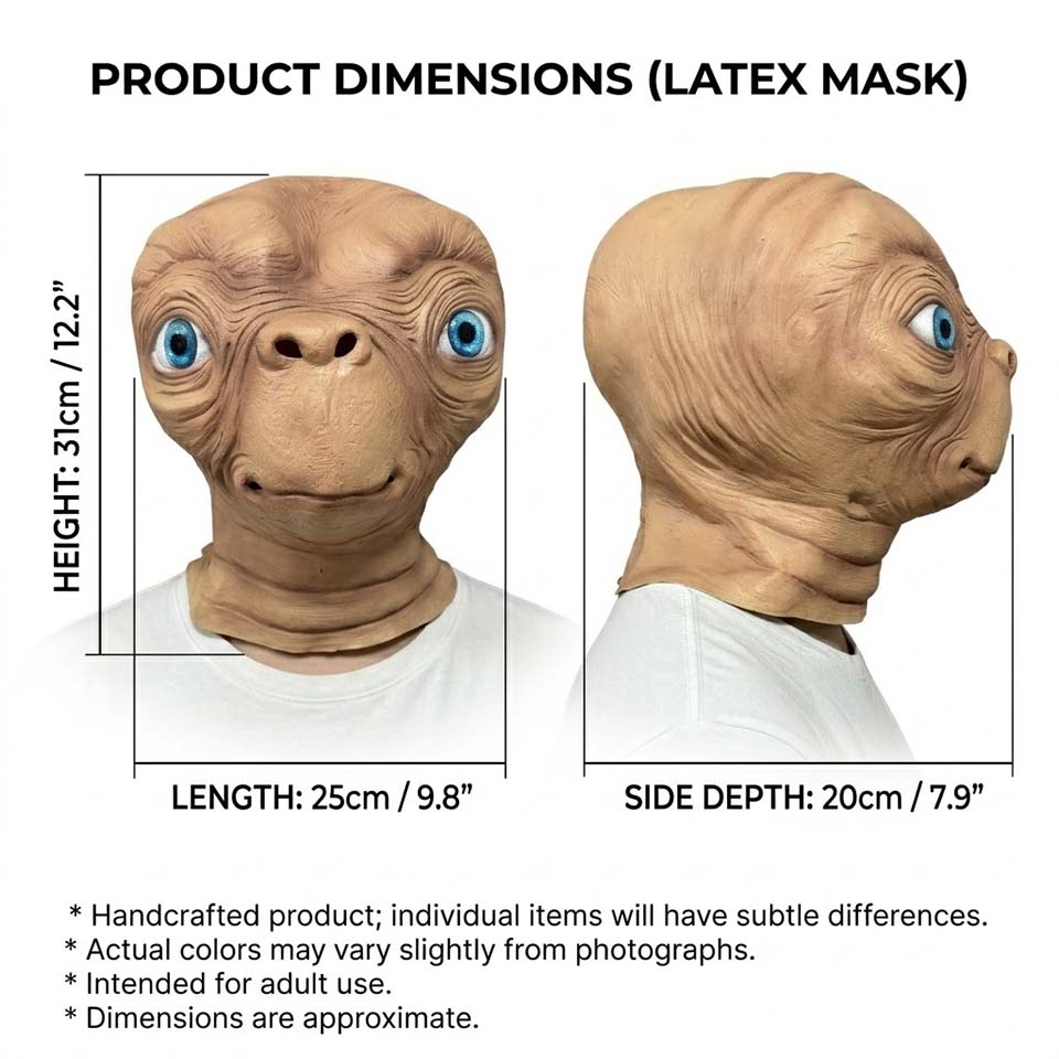 リアルなETエイリアンラテックスマスク ハロウィンカーニバル - Latex Alien Mask Realistic のレビューと価格