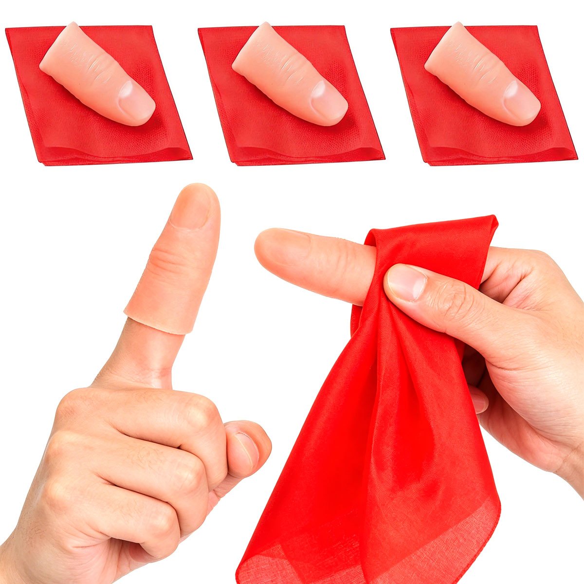 3セット スカーフバニッシュマジック サムチップ - フィン - Thumb Tip Magic Trick Set のレビューと価格