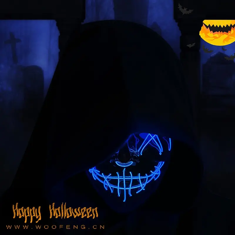 ハロウィーンのキラキラ光るフェイシャルマスク、発光LEDパー - Led Purge Mask Halloween のレビューと価格