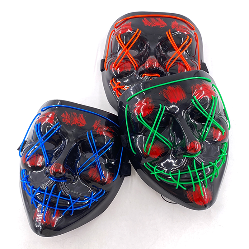 卸売10個入りマスクLEDパージマスクワイヤレス光るハロウィ - Led Purge Mask Halloween のレビューと価格