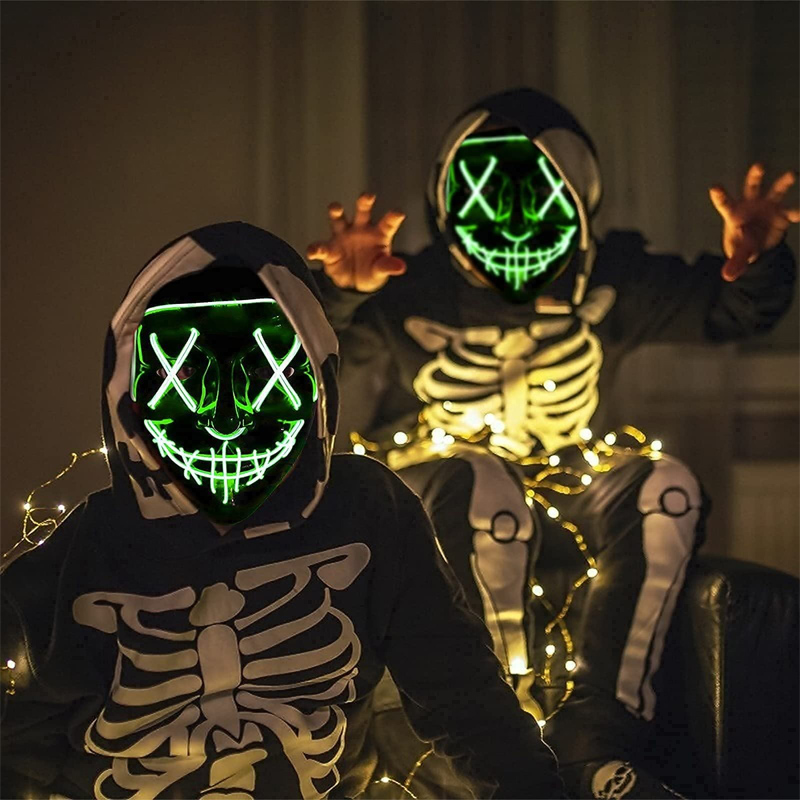 怖いハロウィンコスプレライトアップパージマスクハロウィン仮面 - Led Purge Mask Halloween のレビューと価格