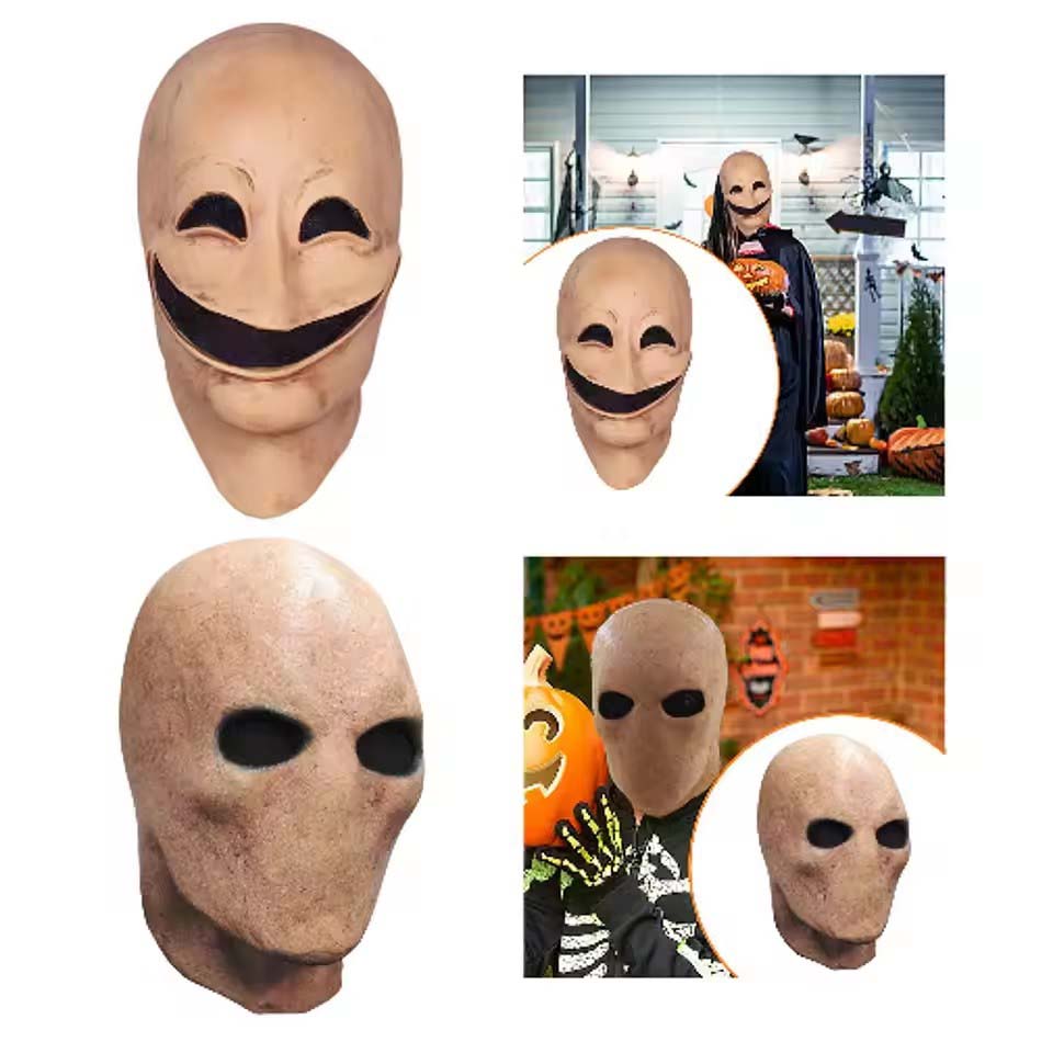フェイスレス&スマイルマン ハロウィン スレンダーマンマスク - Latex Alien Mask Realistic のレビューと価格