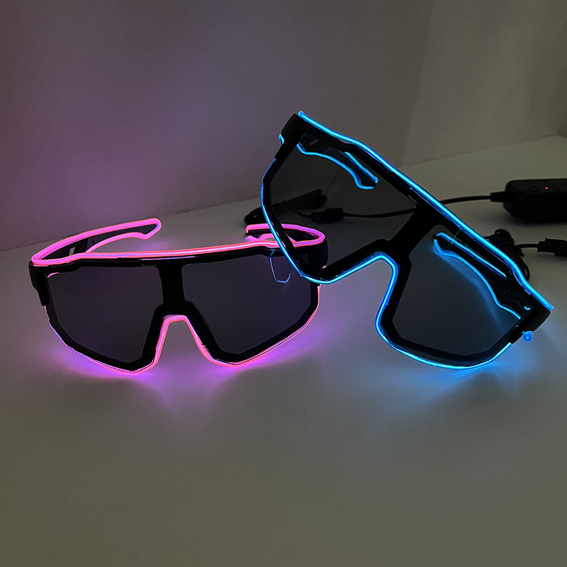 クールな防風LED点滅メガネ、光るアイウェア、夜のパーティー - Glow In The Dark Party Glasses のレビューと価格