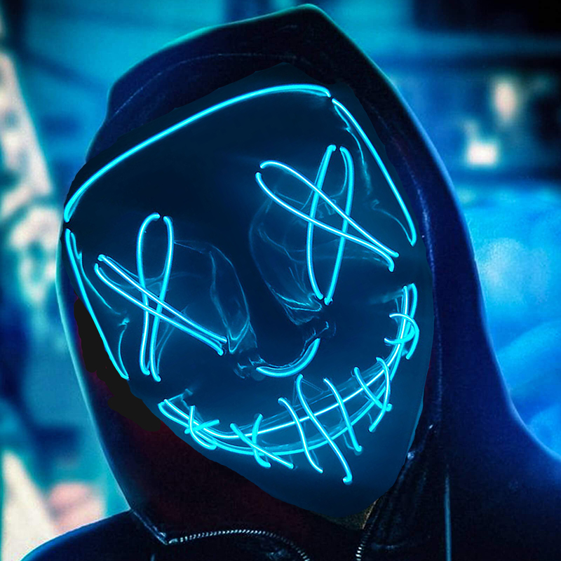 ハロウィーンのためのきらびやかなコスプレワイヤー付きネオンマ - Led Purge Mask Halloween のレビューと価格