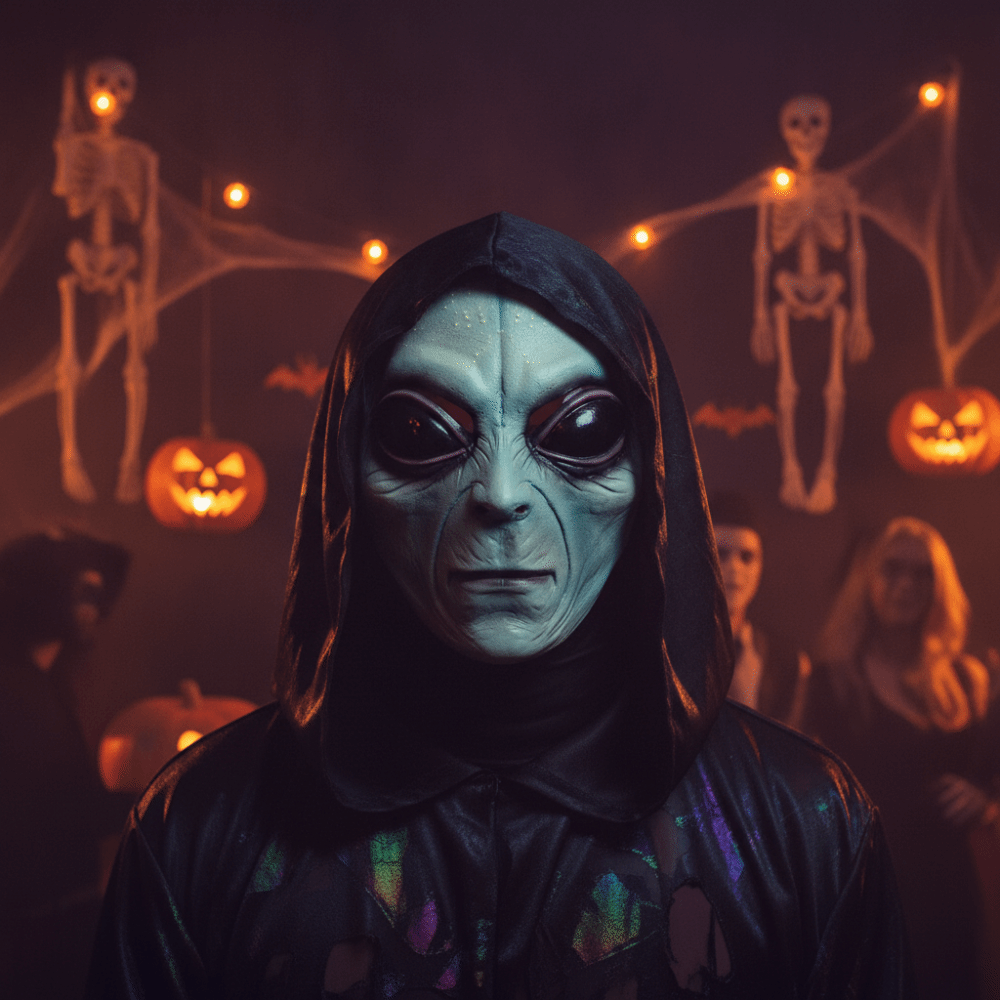ラテックス素材のエイリアンマスク フルヘッドマスク グリーン - Latex Alien Mask Realistic のレビューと価格