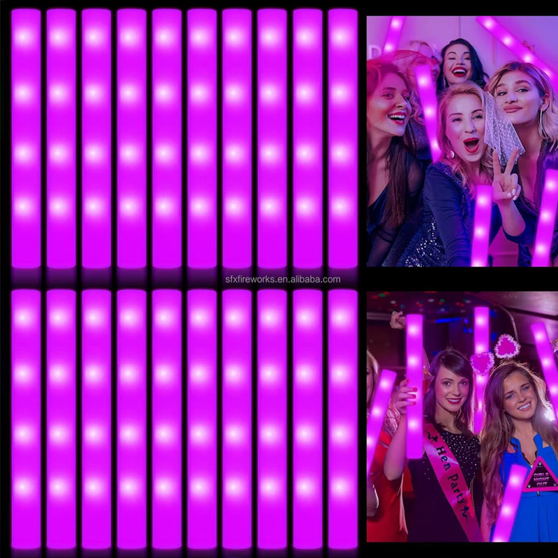 20個入りフォームグロー スティック カラフルLED点滅グロ - Flashing Led Foam Sticks Party のレビューと価格