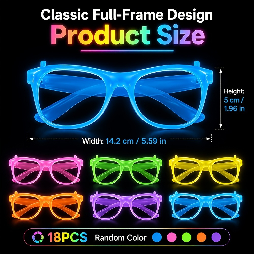 5/12 ペアのランダムカラーの暗闇で光るパーティーグラス  - Glow In The Dark Party Glasses のレビューと価格