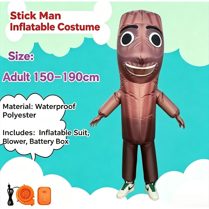 長い木の棒を抱えた男のインフレータブルコスチューム、大人用ハ - Inflatable Dinosaur Costume Adult のレビューと価格
