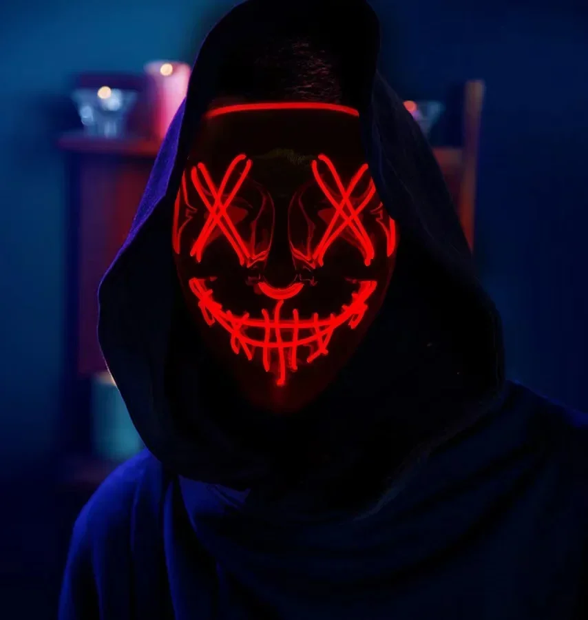 ワイヤレスバーミュージックフェスティバルネオン浄化マスクカー - Led Purge Mask Halloween のレビューと価格
