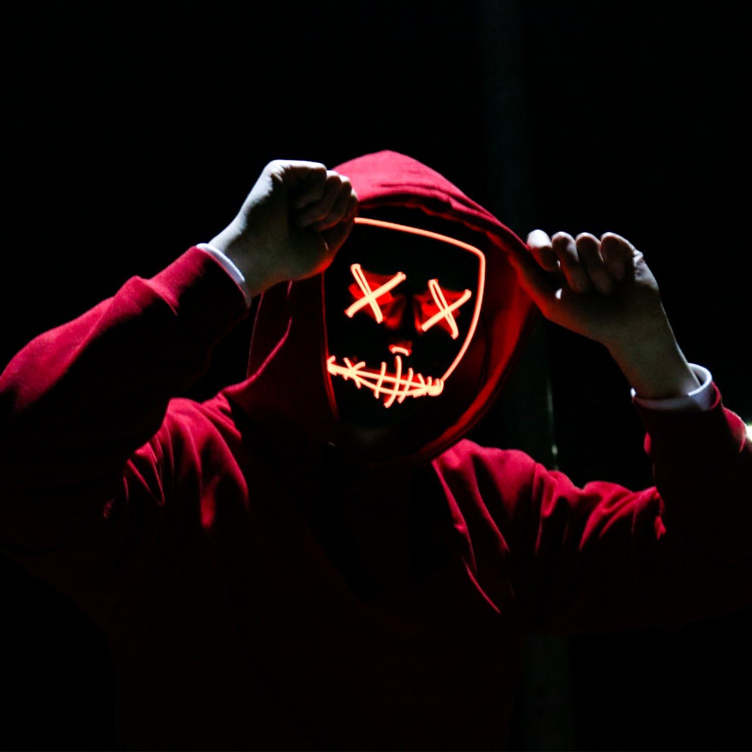 ワイヤレスバーミュージックフェスティバルネオン浄化マスクカー - Led Purge Mask Halloween のレビューと価格