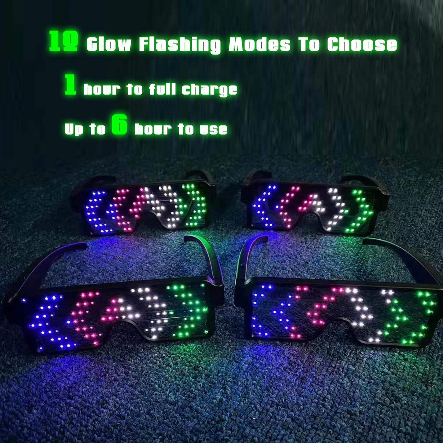 LEDメガネ 光る ダイナミック パーティーグッズ メガネ  - Glow In The Dark Party Glasses のレビューと価格