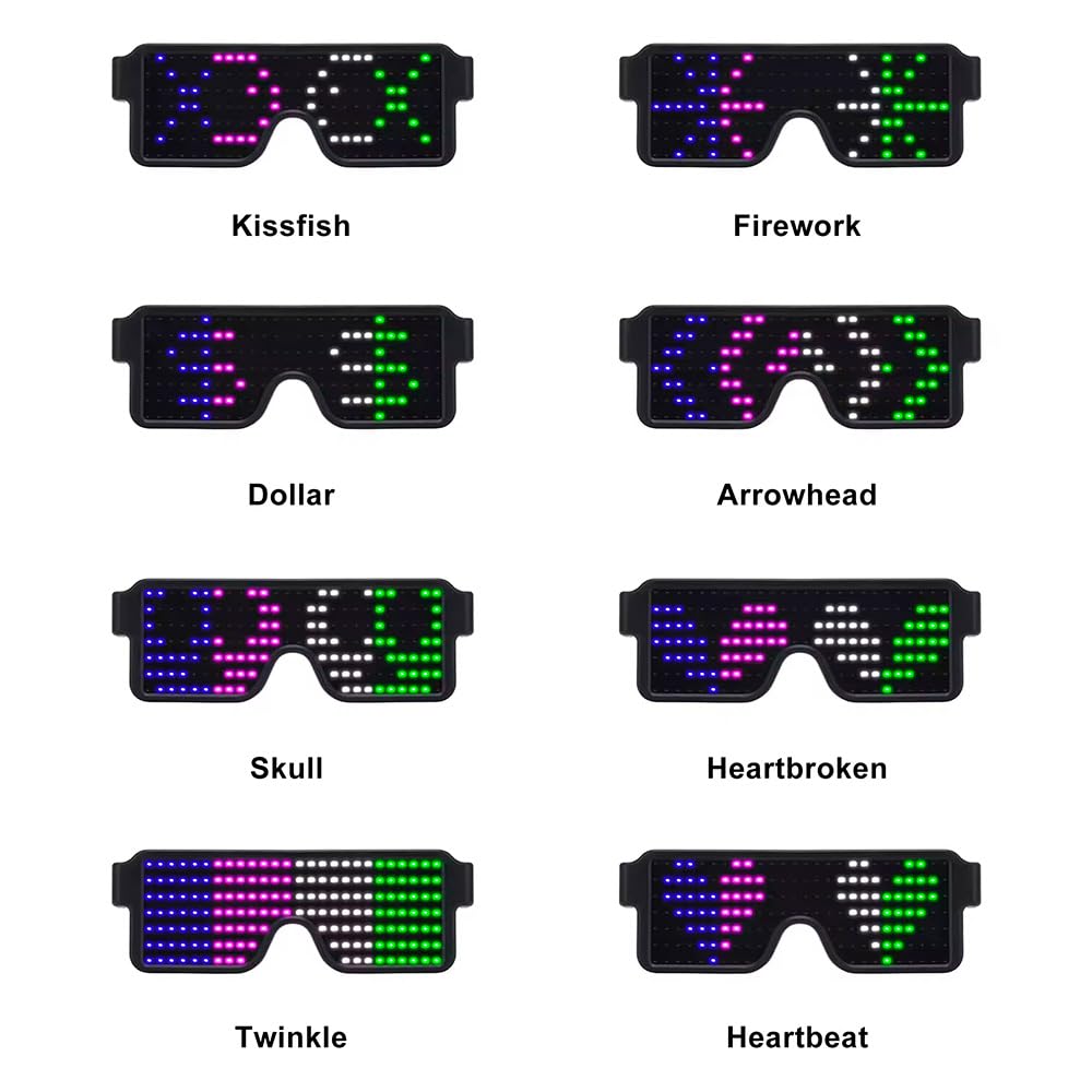 LEDメガネ 光る ダイナミック パーティーグッズ メガネ  - Glow In The Dark Party Glasses のレビューと価格