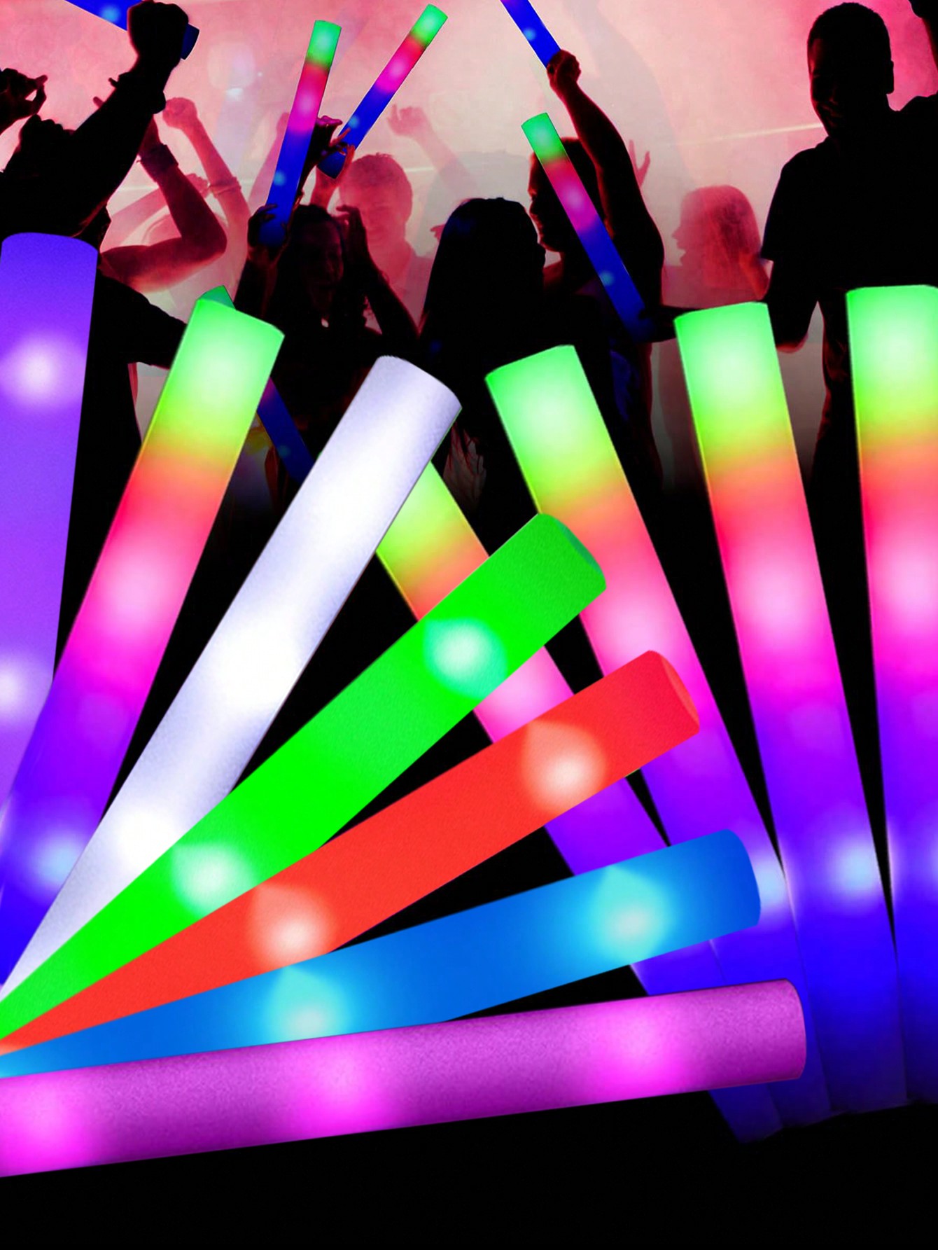LEDフォームグロースティック、チアチューブ、結婚式のバトン - Flashing Led Foam Sticks Party のレビューと価格