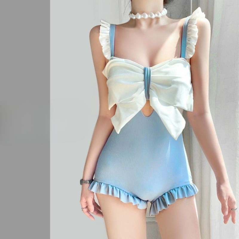 かわいい蝶結びディテール水着レディースエレガントな背中の開い - Costumes のレビューと価格