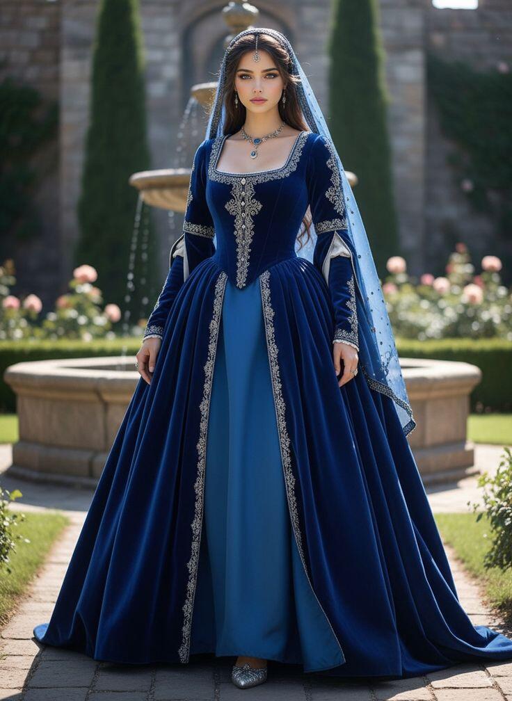 中世チューダー王朝ロイヤルルネッサンスブルーボールガウン女王 - Medieval Renaissance Dress Women のレビューと価格