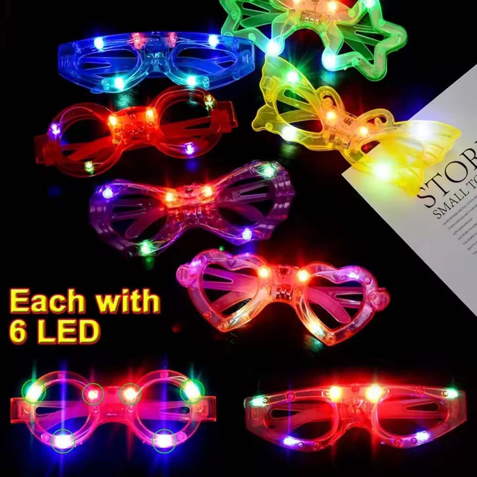 10/20/30/40/50 個 LED ライトアップメガネ - Glow In The Dark Party Glasses のレビューと価格