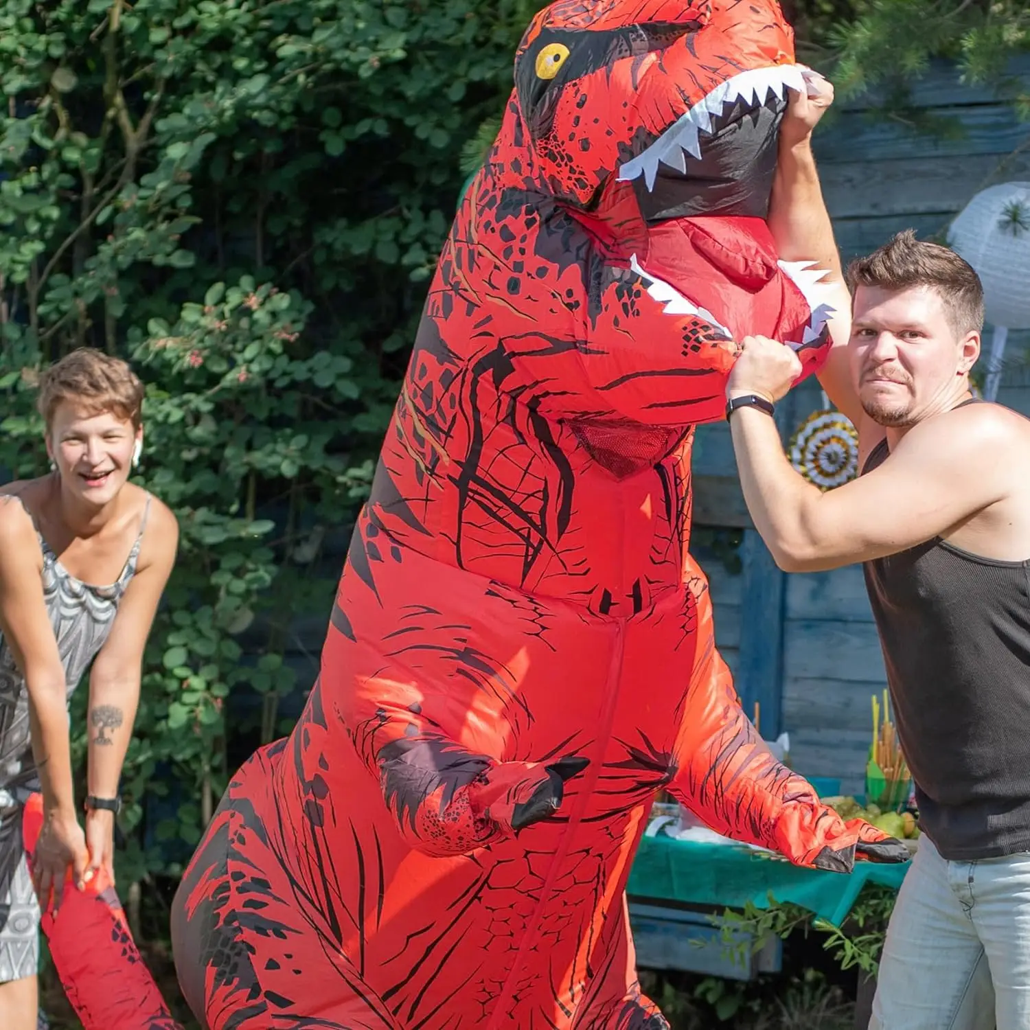 ティラノサウルス インフレータブル恐竜コスチューム T-re - Inflatable Dinosaur Costume Adult のレビューと価格