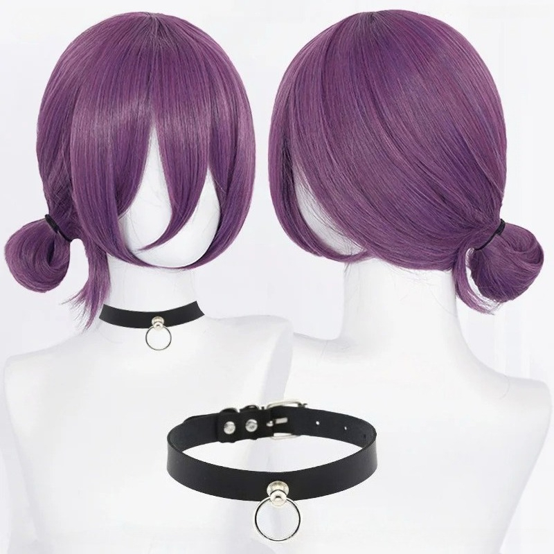 アニメレゼコスプレウィッグ 45 センチメートル紫ウィッグチ - Anime Cosplay Wig Heat Resistant のレビューと価格