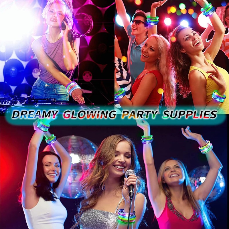1-100 個ハロウィン LED アクリルグローブレスレット - Glow In The Dark Party Glasses のレビューと価格