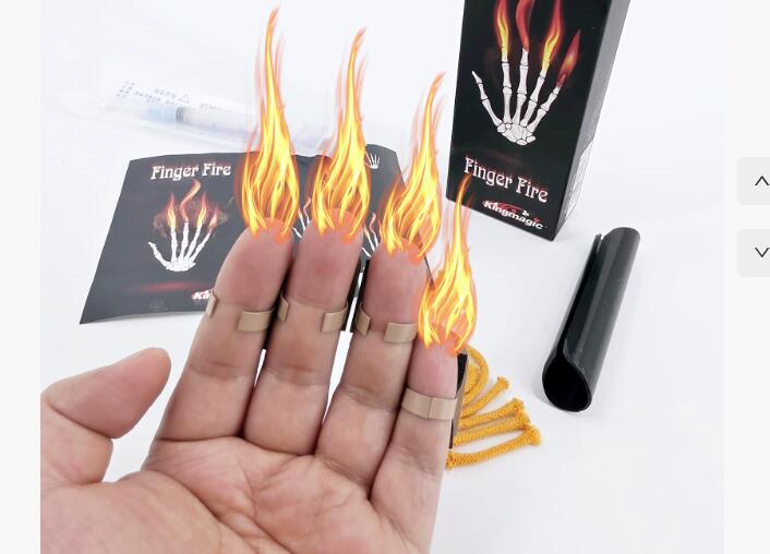4 ピース/セットフィンガーファイアマジックトリック火が現れ - Thumb Tip Magic Trick Set のレビューと価格