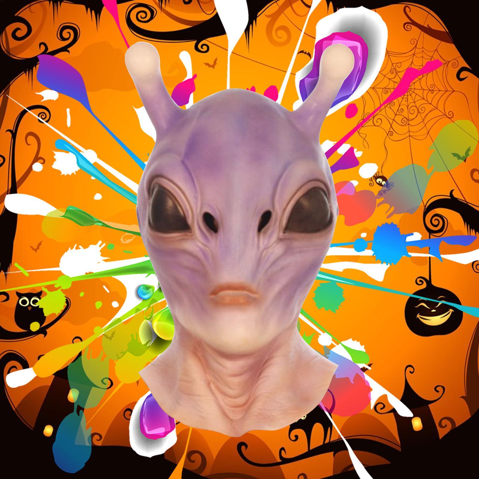 全頭リアルなハロウィンエイリアンマスクコスプレホラーUFOス - Latex Alien Mask Realistic のレビューと価格